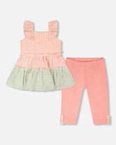 Tunic And Organic Cotton Capri Set Coral Gingham And Coral
