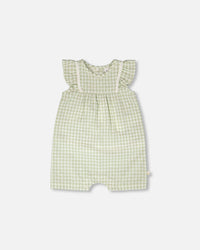 Romper Green Gingham - H30F40_3H215