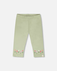 Organic Cotton Jersey Capri Light Khaki Green - H30F60_03910