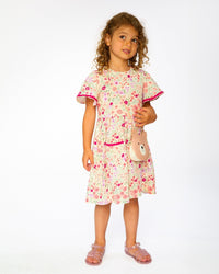 Muslin Dress Off White Printed Flowers - H30F87_3H050