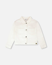 White Denim Jacket With Embroidery - H30H50_01000