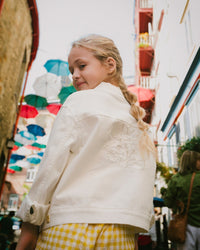 White Denim Jacket With Embroidery - H30H50_01000