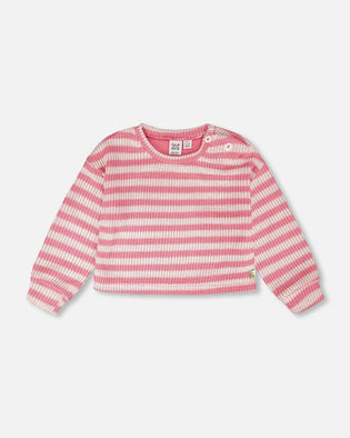 Striped Sweater Pink And White - H30I31_3H139