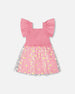 Mesh And Crinkle Jersey Dress With Smocking Pink - H30I87_06240