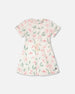 French Terry Dress Off White Printed Flowers - H30K85_3H126