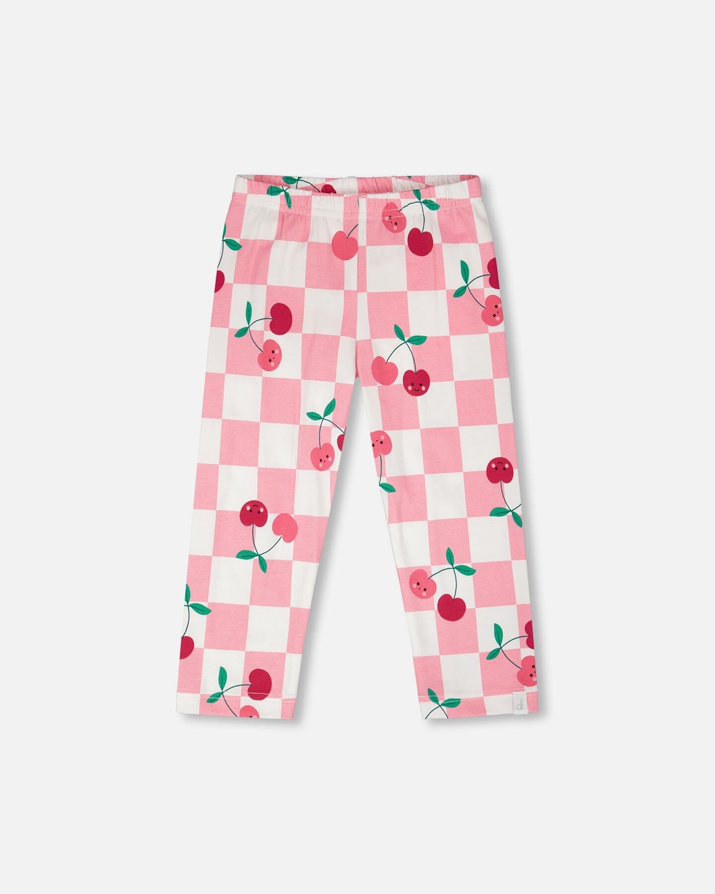 Organic Cotton Jersey Capri Pink Printed Cherries - H30L60_3H140