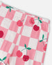 Organic Cotton Jersey Capri Pink Printed Cherries - H30L60_3H140