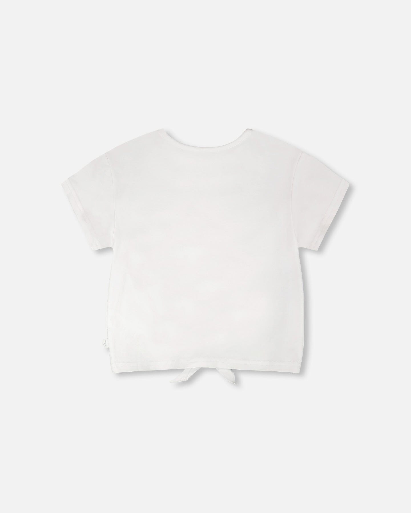 Organic Cotton Jersey T-Shirt With Tie At Waist White - H30L70_01000