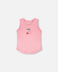Organic Cotton Jersey Tank Top Pink - H30L72_06050