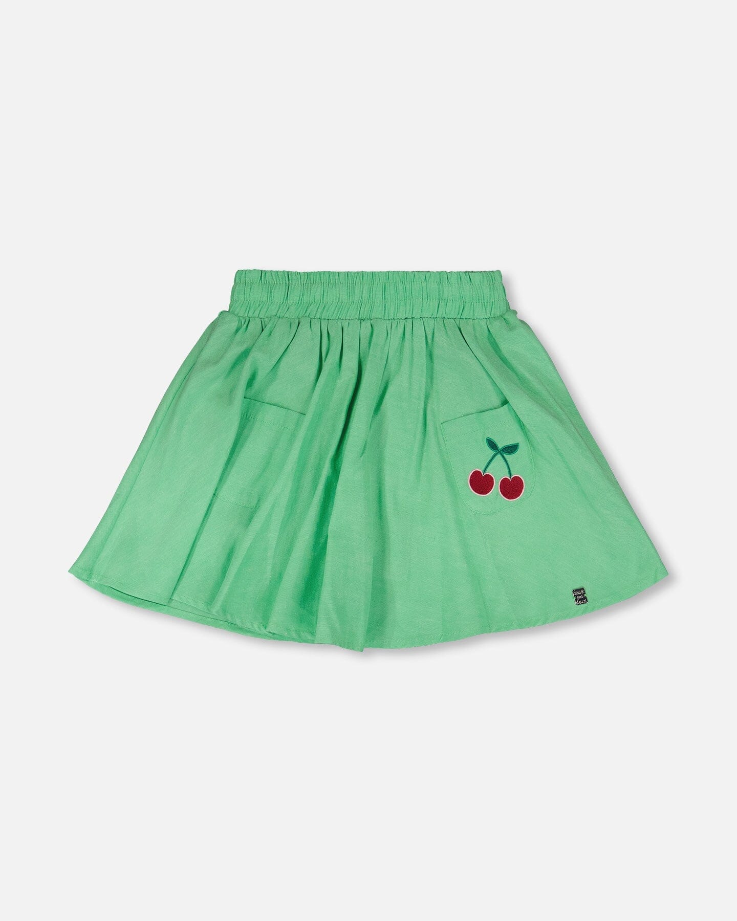 Organic Cotton Skort With Embroidery Green - H30L80_03820