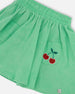 Organic Cotton Skort With Embroidery Green - H30L80_03820