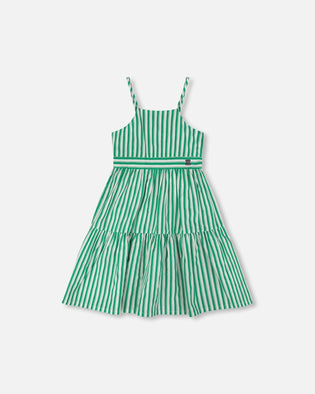 Cotton Sundress Green Stripes - H30L86_3H141