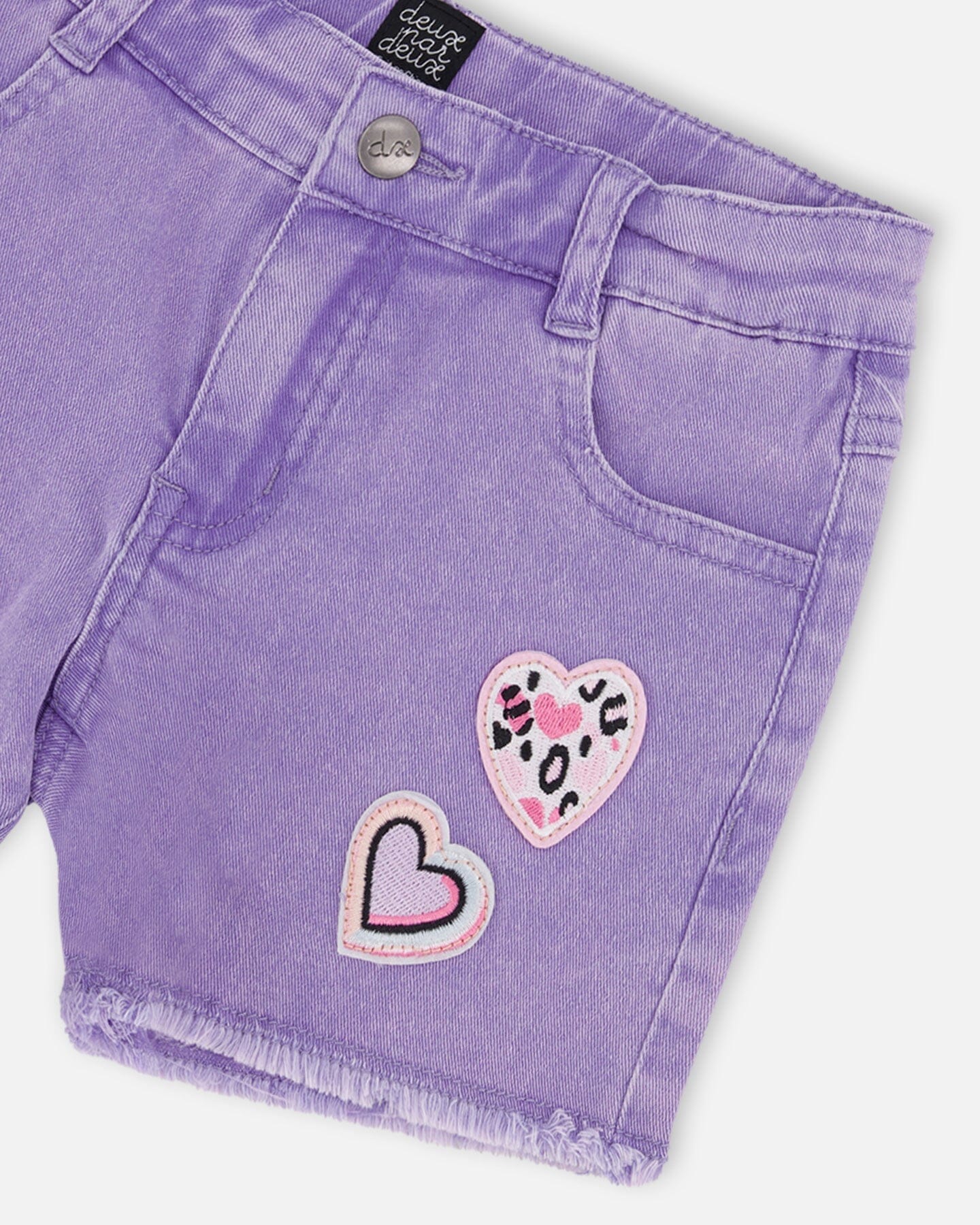 Mauve Denim Shorts With Embroidery - H30M27_05130