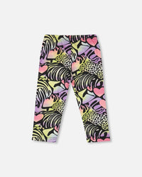 Organic Cotton Jersey Capri Black Printed Multicolor - H30M61_3H135