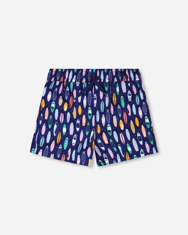 Boardshorts Blue Surfboard Print - H30OB08_3H164