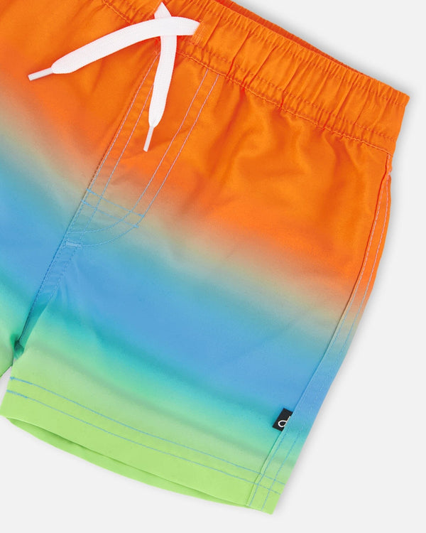 Boardshorts Orange Blue And Green Gradient - H30OB09_3H163