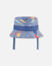 Recycled Polyester Beach Hat Blue Marine Animal Print - H30OBC_3H158
