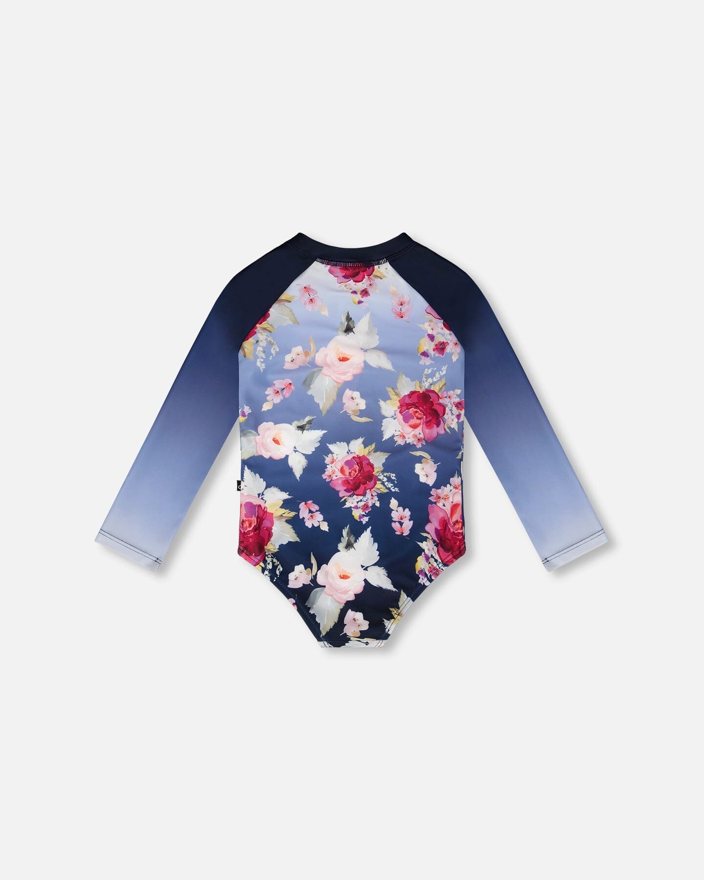 One-Piece Long Sleeve Rashguard Blue Rose Print - H30OG20_3H144
