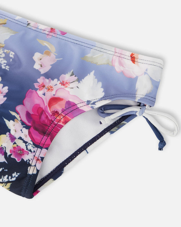 Two-Piece Swimsuit Blue Rose Print - H30OG23_3H144