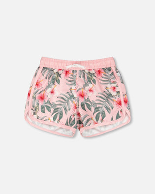 Swim Shorts Pink Hibiscus Print - H30OG33_3H152