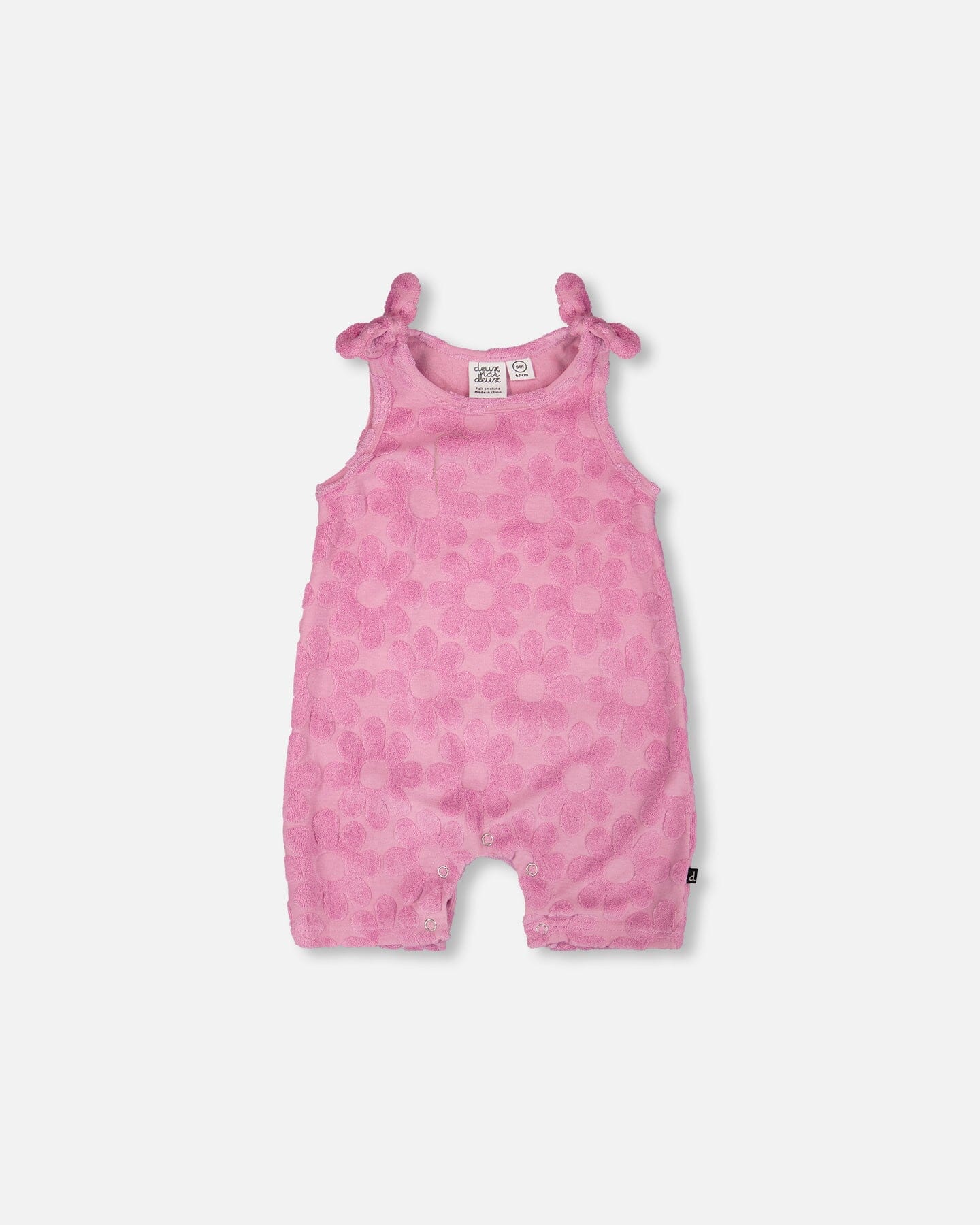 Terry Cloth Romper With Bows Pink - H30OG43_3H180
