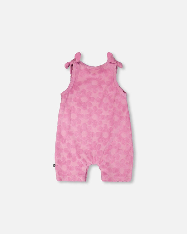 Terry Cloth Romper With Bows Pink - H30OG43_3H180