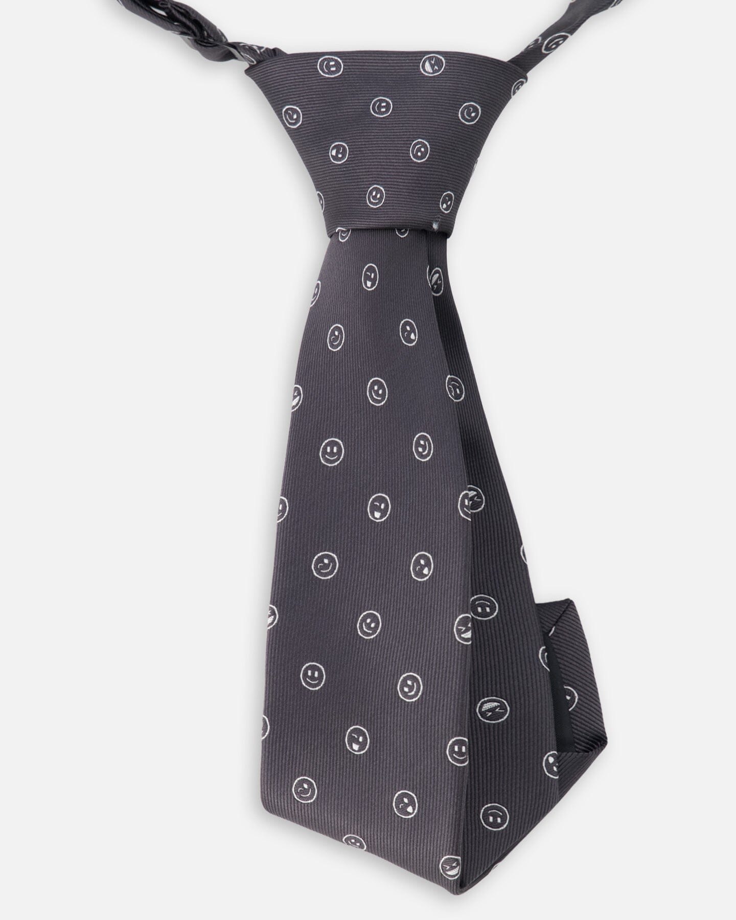 Neck Tie Black Printed Smiles - H30RCR_3H212