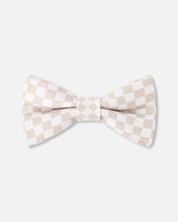 Bow Tie White And Sand Check - H30RNP_3H214
