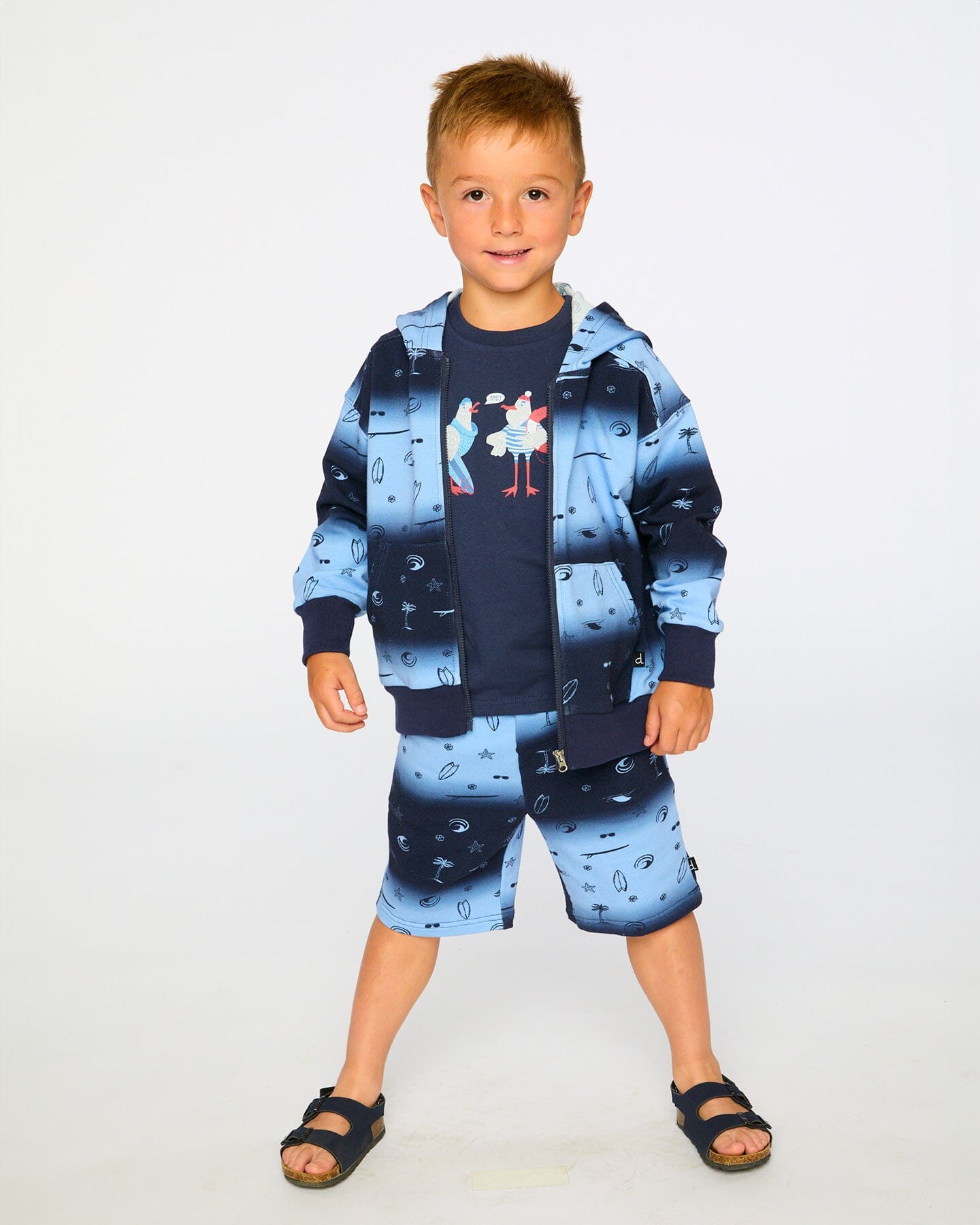 French Terry Shorts Blue Gradient - H30T28_3H049