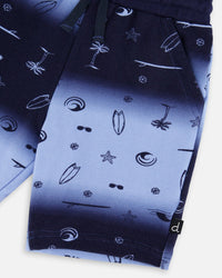 French Terry Shorts Blue Gradient - H30T28_3H049