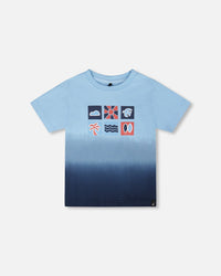 Organic Cotton Short Sleeve T-Shirt Blue Gradient - H30T70_3H187