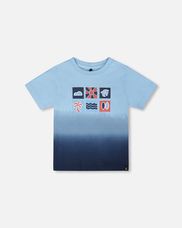 Organic Cotton Short Sleeve T-Shirt Blue Gradient - H30T70_3H187