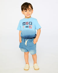 Organic Cotton Short Sleeve T-Shirt Blue Gradient - H30T70_3H187