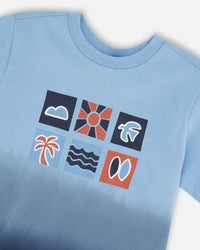 Organic Cotton Short Sleeve T-Shirt Blue Gradient - H30T70_3H187