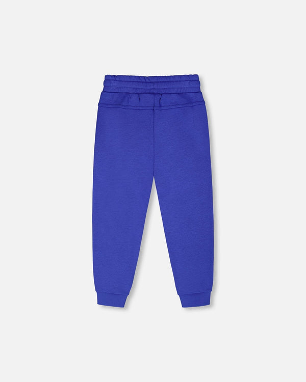 French Terry Sweatpants With Cross Seams Royal Blue - H30U24_04640
