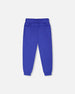 French Terry Sweatpants With Cross Seams Royal Blue - H30U24_04640