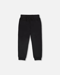 French Terry Sweatpants With Cross Seams Black - H30U24_09990