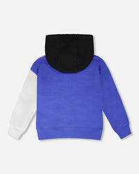 Hooded French Terry Cardigan Royal Blue - H30U32_04640
