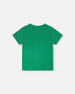 Organic Cotton Jersey T-Shirt With Print Green - H30U73_03140