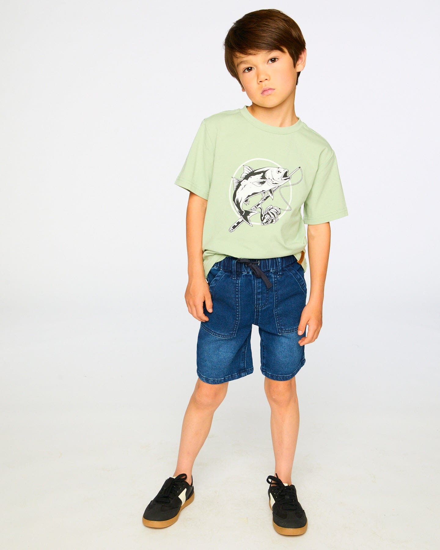 Organic Cotton Jersey T-Shirt With Print Sage - H30U75_03002