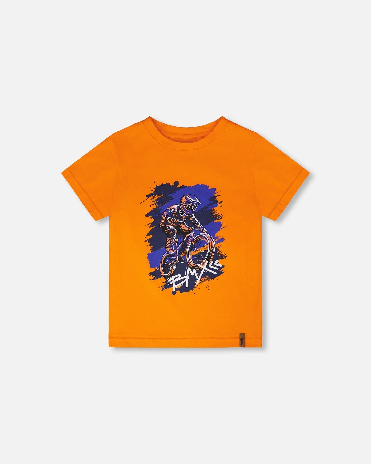 Organic Cotton Jersey T-Shirt With Bmx Print Orange - H30U75_08640