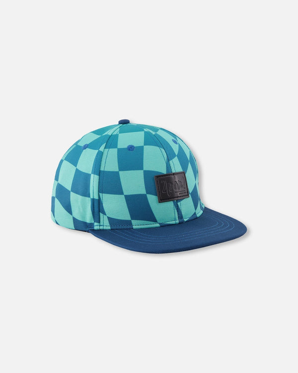 Cap Teal Printed Checkerboard - H30VBC_3H190