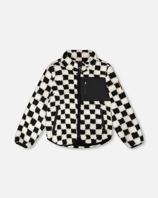 Sherpa Jacket Black Checkerboard - H30W61_3H039