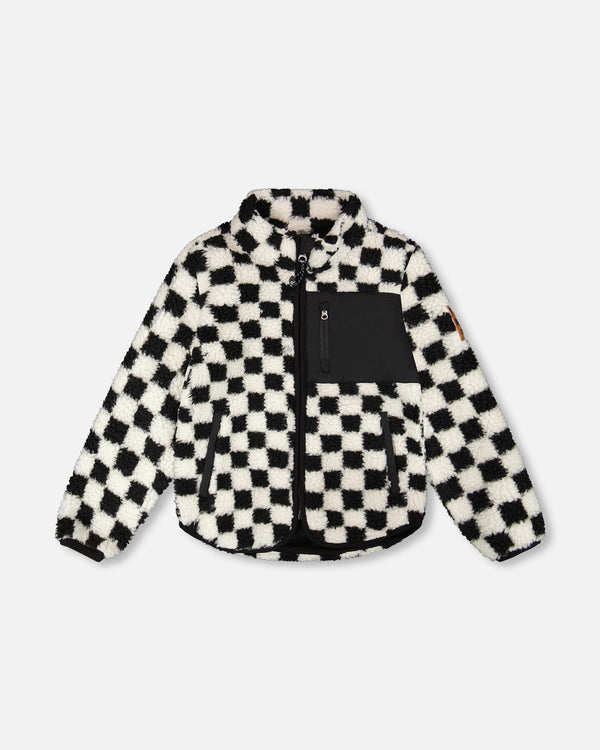 Sherpa Jacket Black Checkerboard - H30W61_3H039