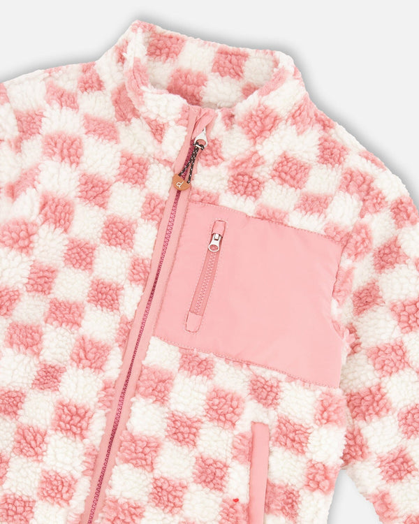 Sherpa Jacket Pink Checkerboard - H30W61_3H040