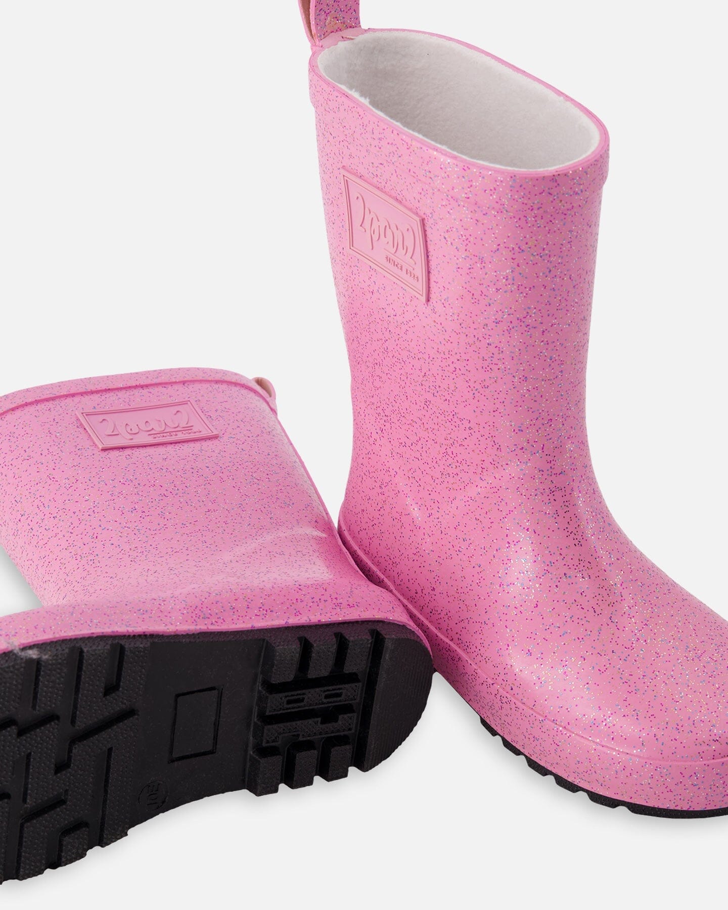 Rain Boots In Natural Rubber Pink Glitter - H30WB10_3H171