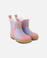 Short Rain Boots In Natural Rubber Lavender