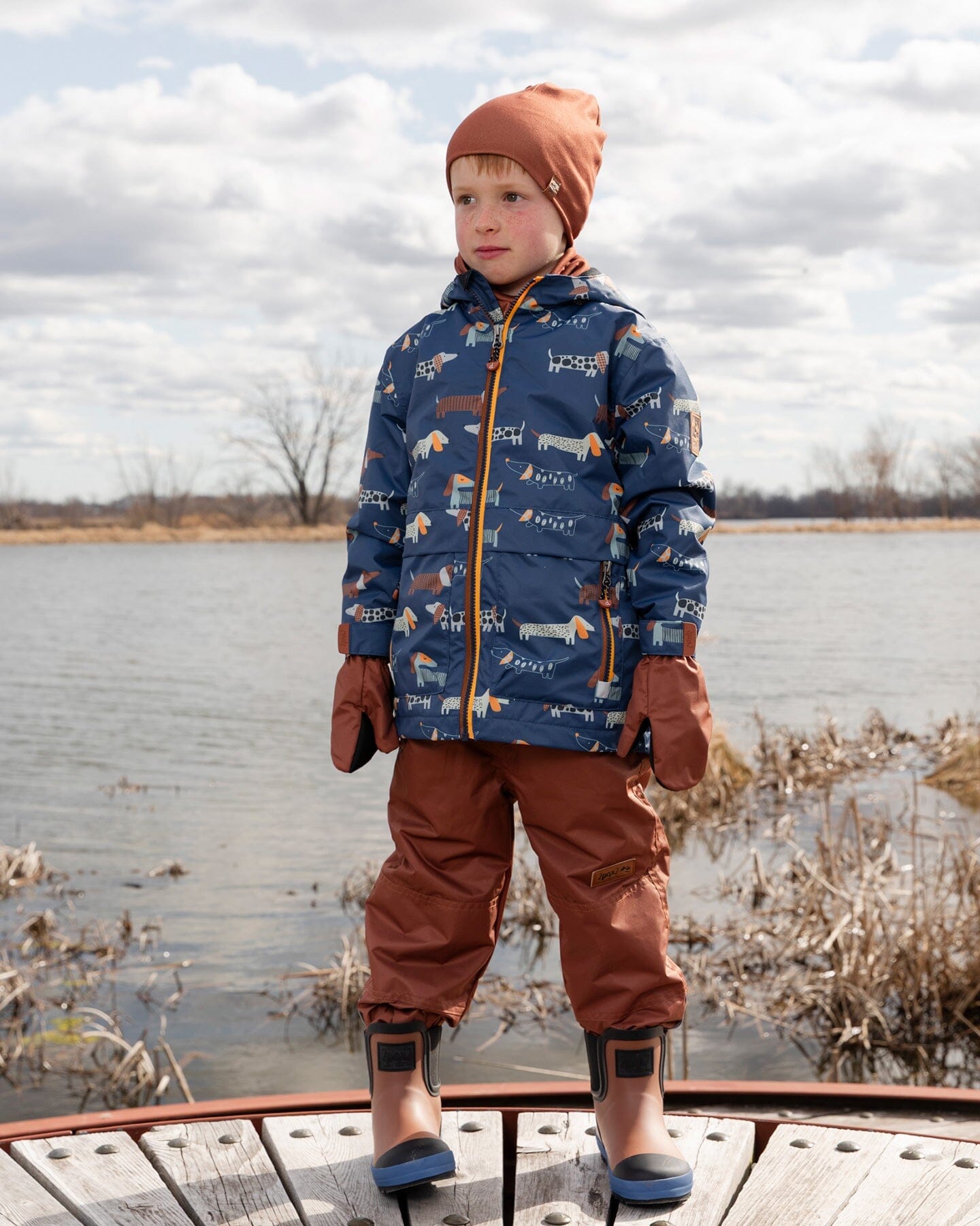 Mid-Season Mittens In Recycled Polyester Brown - H30WM201_08480