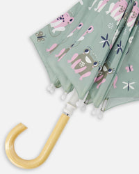 Color-Changing Umbrella Green Frog Print - H30WPR_3H022