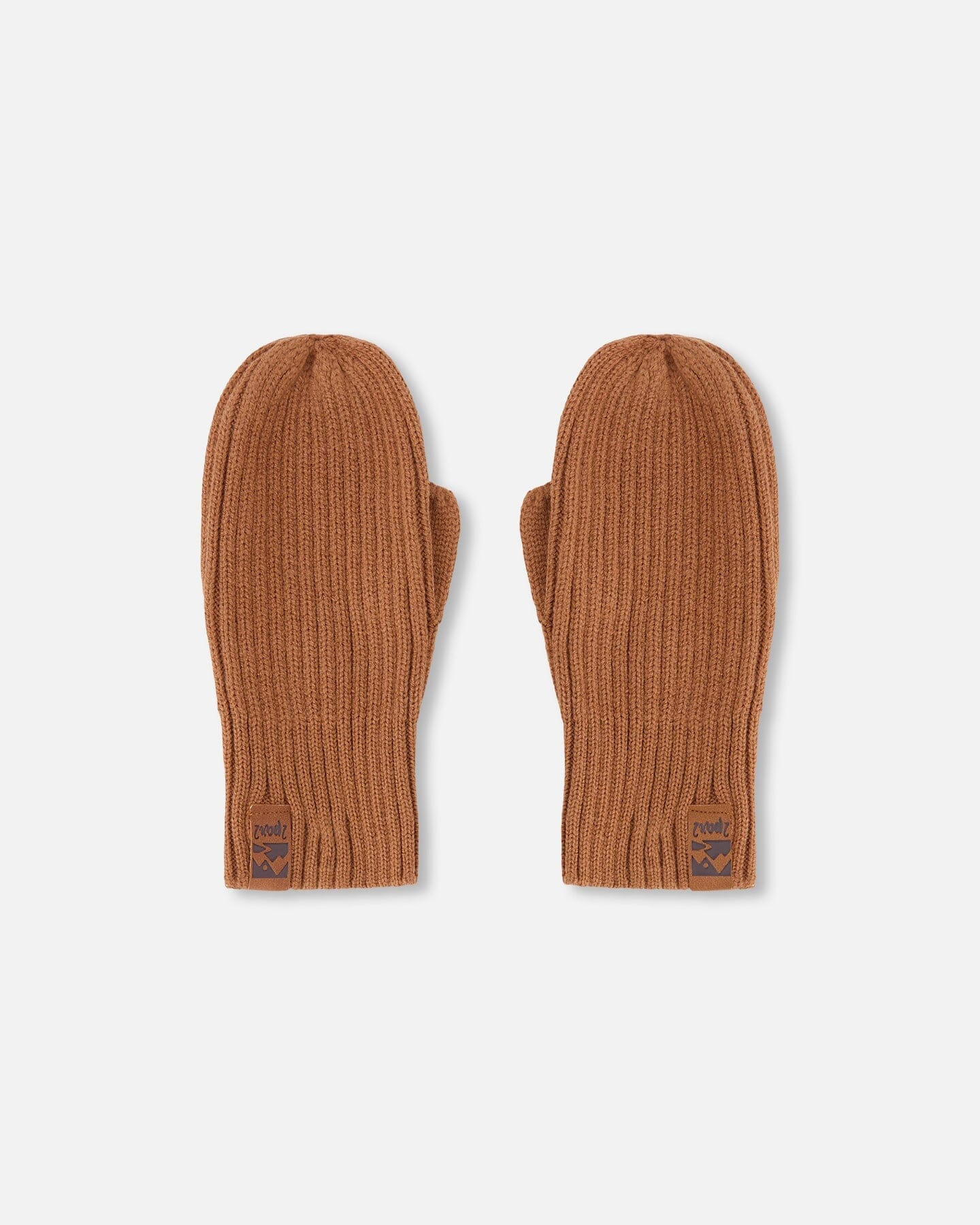 Ribbed Knit Mittens Brown - H30WT26_01730